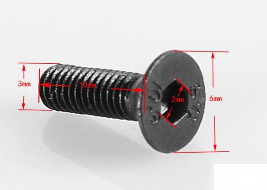 RC4WD Steel Flat Head Cap Screws M3 x 10mm (10) RC4WD
