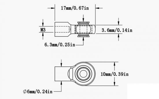 RC4WD M3 Short Straight Aluminium Rod Ends (Black) (10) — image 5 of 5