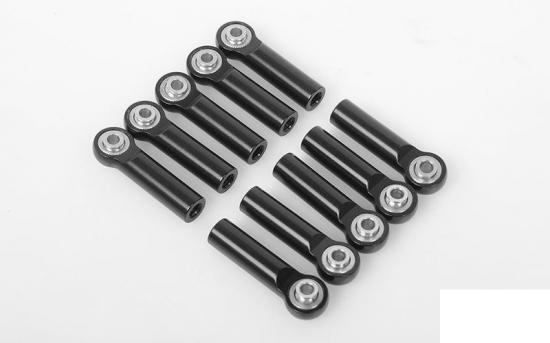 M3/M4 Long Straight Aluminium Rod Ends (Black) (10)
