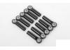 M3/M4 Long Straight Aluminium Rod Ends (Black) (10)