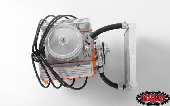 RC4WD Radiator + Hose & clamps for V8 Scale Motor Engine Rad Hoses RC
