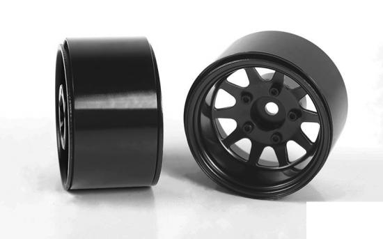 Deep Dish Wagon 1.55 Stamped Steel Beadlock Wheels (Black) (4)