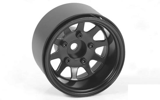 Deep Dish Wagon 1.55 Stamped Steel Beadlock Wheels (Black) (4)