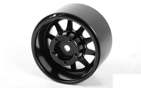 Deep Dish Wagon 1.55 Stamped Steel Beadlock Wheels (Black) (4)