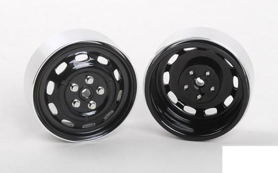 RC4WD Stamped Steel 1.7 10-Oval Hole Wheels (Black) RC4WD