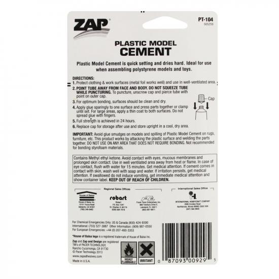 Zap PT-104 Plastic Model Cement (29.5ml)