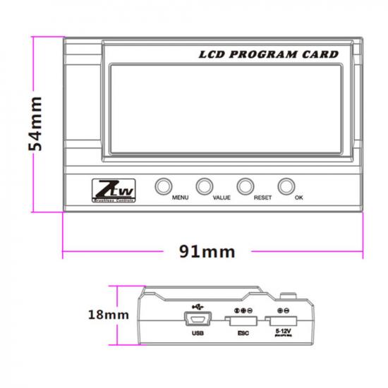 ZTW LCD Gecko Program Card (for 15 Beast Pro Car ESC)