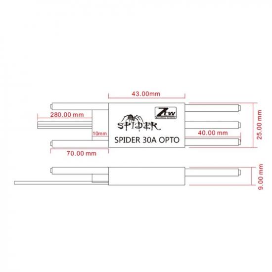 ZTW Spider PRO Premium 30A 390 (2-6 Cells)