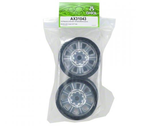 Axial 3.8 Raceline Monster Wheels (Chrome/Black) (2)