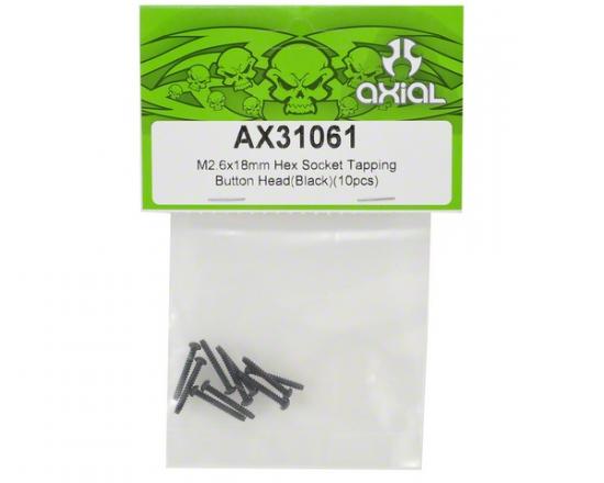 Axial M2.6x18mm Hex Socket Tapping Button Head (Black) (10) ** CLEARANCE **