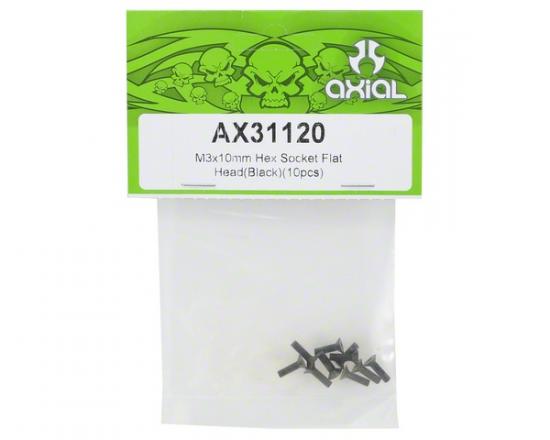 Axial M3x10mm Hex Socket Flat Head (Black) (10)