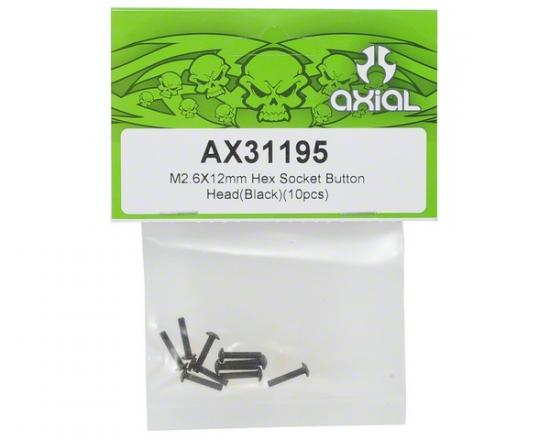 Axial M2.6x12mm Hex Socket Button Head (Black) (10)