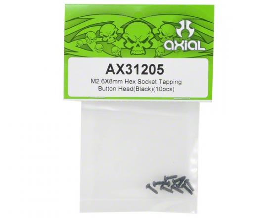 Axial M2.6x8mm Hex Socket Tapping Button Head (Black) (10)