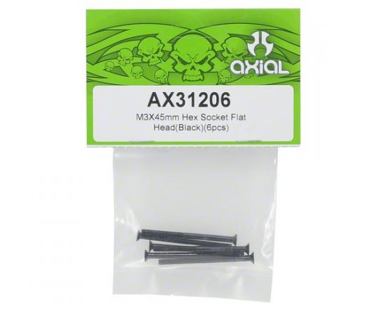 Axial M3x45mm Hex Socket Flat Head (Black) (6pcs)
