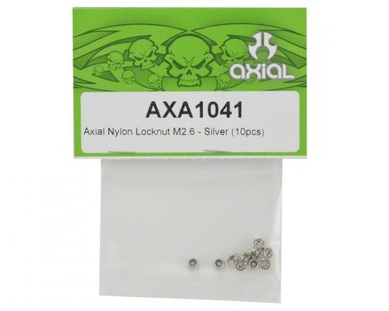 Axial M2.5 Nylon Locking Hex Nut - Silver (10)
