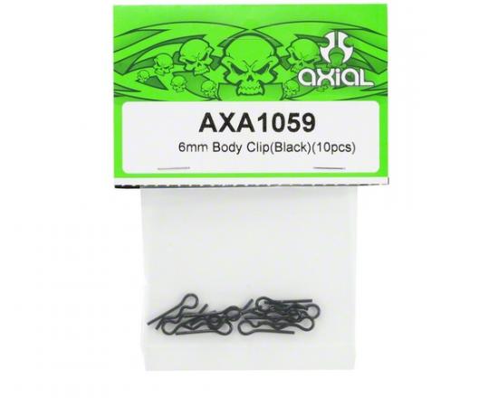 Axial 6mm Body clip (Black) (10) ** CLEARANCE **
