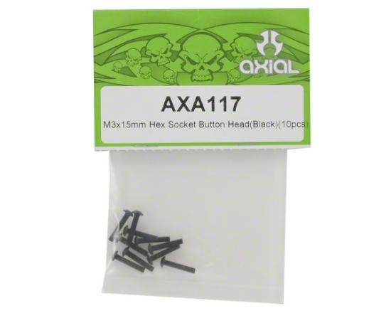 Axial M3x15MM Hex Socket Button Head (Black) (10)