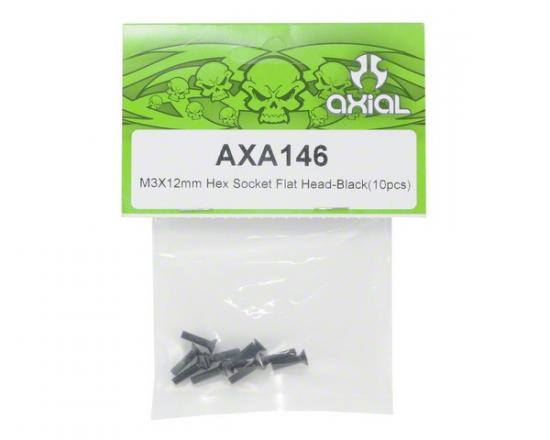 Axial M3x12mm Hex Socket Flat Countersink Head (10)