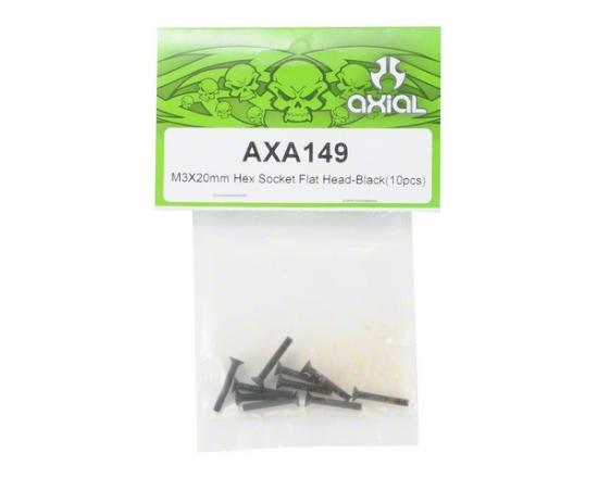 Axial M3x20mm Hex Socket Flat Head - Black (10)