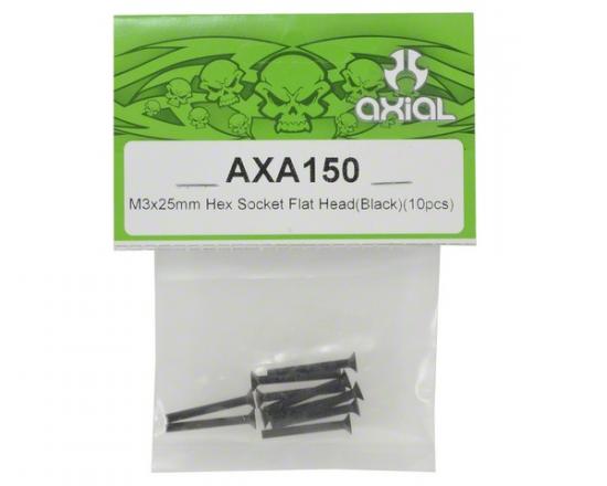 Axial M3x25mm Hex Socket Flat Head (Black) (10)