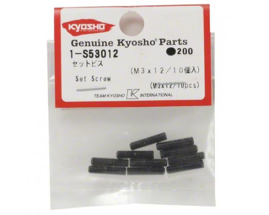 Kyosho Metallic Headless Set Screws 3X12mm (10)