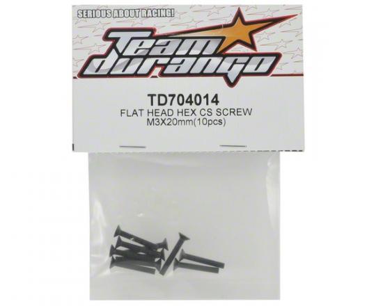 Team Durango Flat Head Hex CS Screw 3x20mm (6)