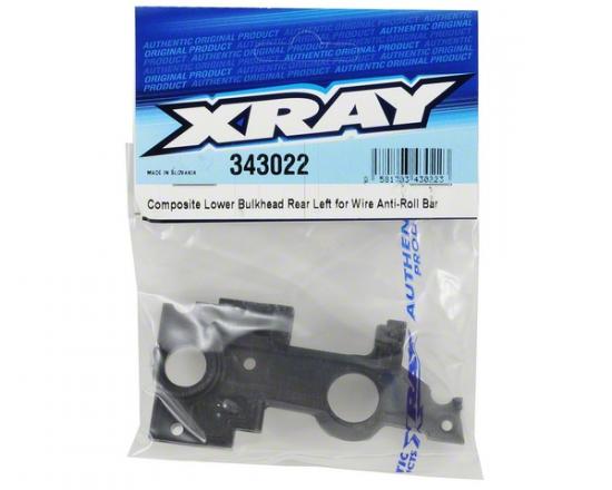 XRay Composite Lower Bulkhead Rear Left For Wire Anti-Roll Bar