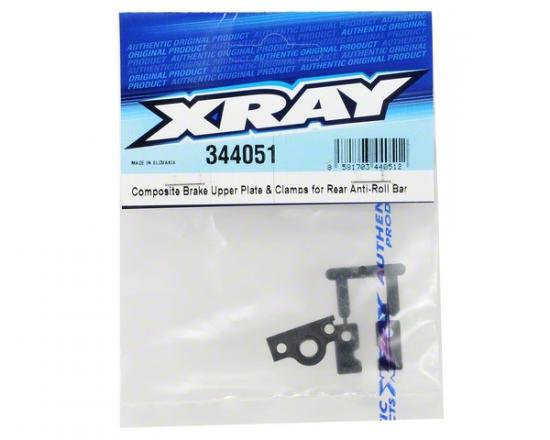 XRay Composite Brake Upper Plate + Clamps For Rear Anti-Roll Bar