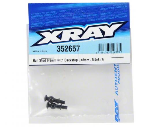 XRay Ball Stud 6.8mm With Backstop L=8mm - M4X6 (2)
