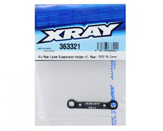 XRay Aluminium Rear Lower Susp. Holder +2 - Rear - 7075 T6 (5mm) — image 2 of 4