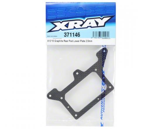 XRay X1215 Graphite 2.5mm Rear Pod Lower Plate