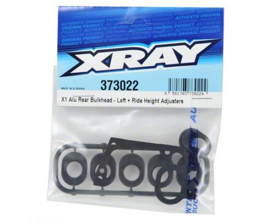 XRay X1 Aluminium Rear Bulkhead - Left + Ride Height Adjusters