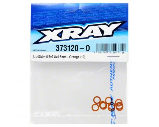 XRay Aluminium Shim 5.3X7.8X0.5mm - Orange (10)