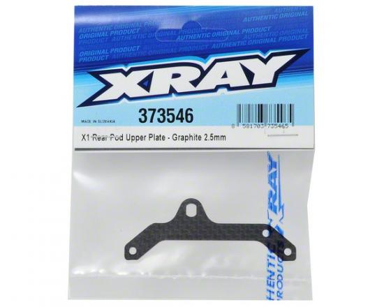 XRay X1 Rear Pod Upper Plate - Graphite 2.5mm