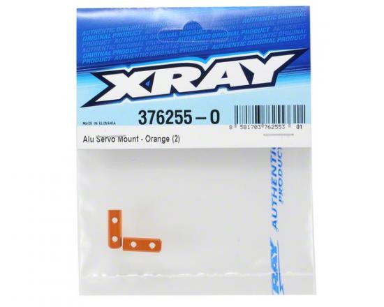 XRay X10 Aluminium Servo Mount - Orange (2)