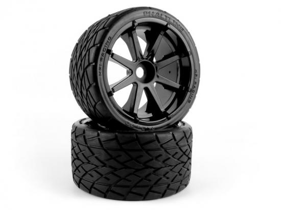 HPI Phaltline Tyres Pre Mounted on 3256 Blast Black Wheels (2)