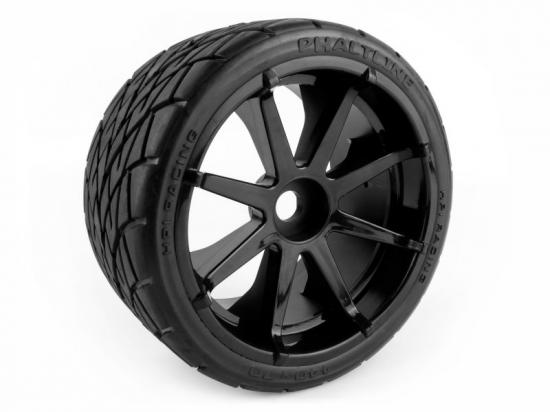 HPI Phaltline Tyres Pre Mounted on 3256 Blast Black Wheels (2)