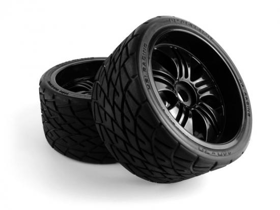 HPI Phaltline Tyres Pre Mounted on 3251 Tremor Black Wheels (2)