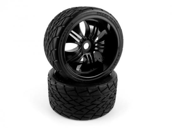 HPI Phaltline Tyres Pre Mounted on 3251 Tremor Black Wheels (2)