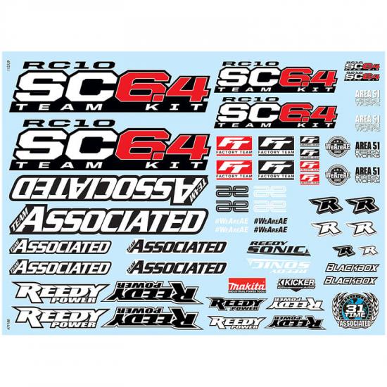 Team Associated RC10SC6.4 Decal Sheet