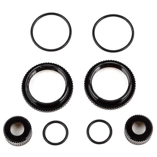 Team Associated 13mm Shock Collar And Seal Retainer Set - Bla