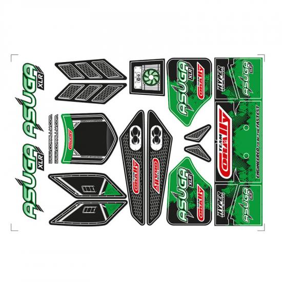 Corally Body Decal Sheet Asuga Xlr Green 1 PC