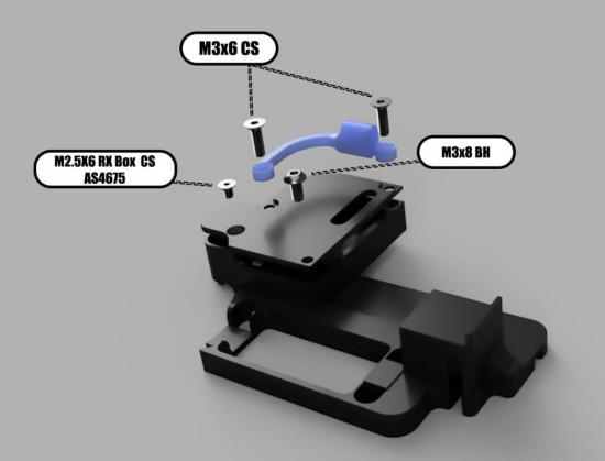 Centro RC8BE Radio Tray For Extended Batt Trays (3D Print)