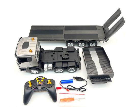 HuiNa 1:24 9ch RC Truck and Platform Trailer