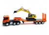 HuiNa 1:24 Platform Trailer And Excavator Set