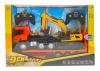 HuiNa 1:24 Platform Trailer And Excavator Set