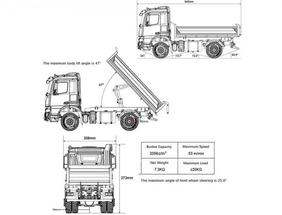 HuiNa K3362 Hydraulic Kabolite 1:14 Alloy Dump Truck