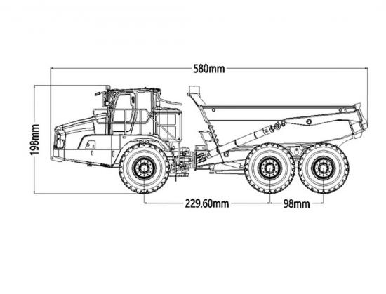 HuiNa K960 Hydraulic Kabolite 6X6 Alloy Articulated Truck
