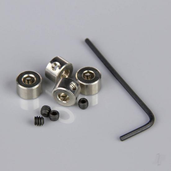 Dubro 3/32in Plated Brass Dura-Collars (2.3mm) (12 pcs per package) ** CLEARANCE **