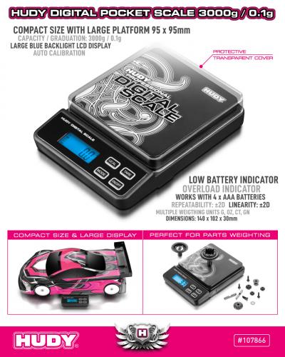 Hudy Professional Digital Pocket Scale - 3000G/0.1G